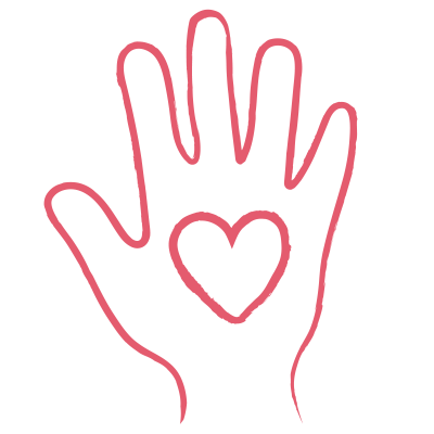 hand met hartje