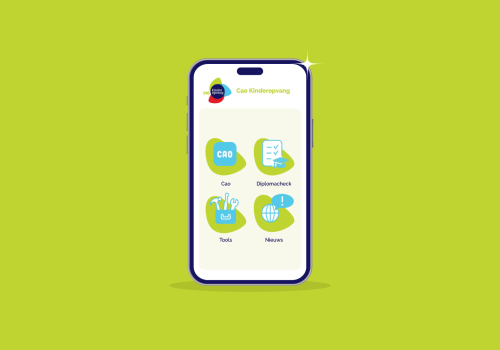Telefoon met nieuwe Cao-app Kinderopvang