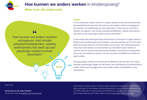 Hoe kunnen we anders werken in kinderopvang? Meer over dit onderzoek